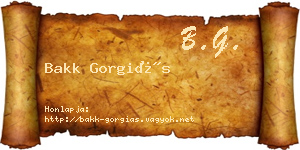 Bakk Gorgiás névjegykártya