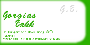 gorgias bakk business card
